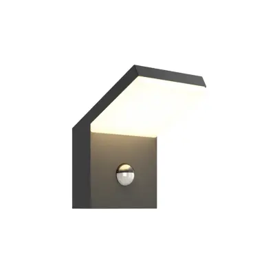 Arcchio - Yolena LED-utomhusvägglampa, sensor, antracit, aluminium