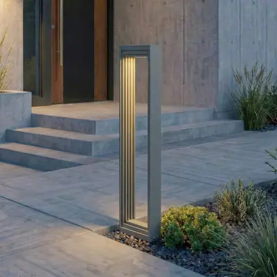 Ashkan LED-väglampa, höjd 60 cm, antracit, IP65 Lucande - Modern - Metall - Vinklad