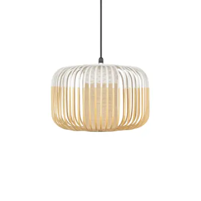 Bamboo Outdoor S hänglampa, vit, IP44, E27 - Forestier - Terrass - Design - Bambu - Med en ljuskälla