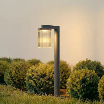 Beelia LED-väglampa, IP65, glas, aluminium, antracit, 60 cm Lucande - Terrass - Modern - Med en ljuskälla