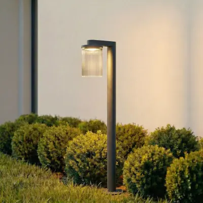Beelia LED-väglampa, IP65, glas, aluminium, antracit, 90 cm Lucande - Terrass - Modern - Med en ljuskälla
