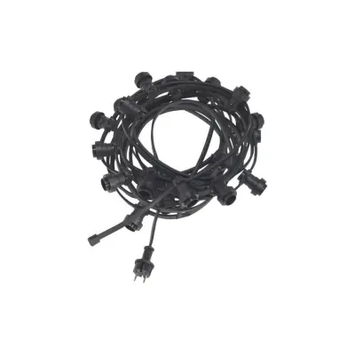 Bright light string 20, svart 12m