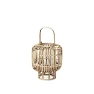 BROSTE COPENHAGEN Goran lykta, rund - glas och naturlig bambu (Ø27,5)
