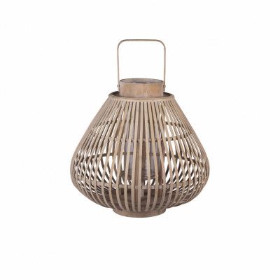 BROSTE Sahara M lykta, rund - glas och naturlig bambu (Ø39)