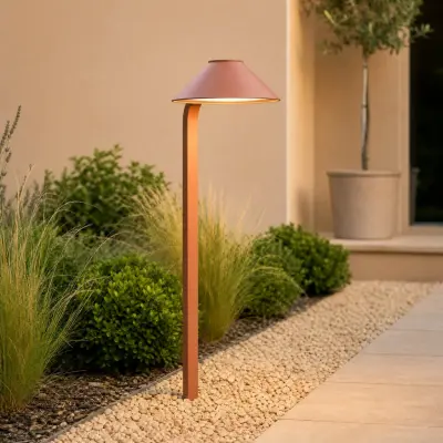 Capelo LED-markspettslampa, lerfärgad, höjd 78 cm, IP65 – Lindby - Modern - Aluminium - Med en ljuskälla
