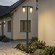 Chandan utomhuslampa, höjd 215 cm, antracit, 2 lampor - Lucande - Modern - Metall - Med flera ljuskällor