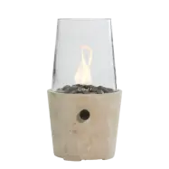 COSI FIRES Cosiscoop Cement rund gaslykta, med glas och småsten - betong (H:39)