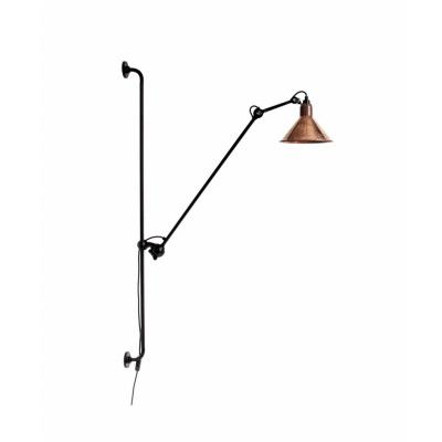 Lampe Gras - 214 Vägglampa Conic Svart/Raw Koppar/Vit