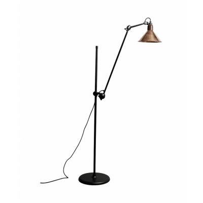 Lampe Gras - 215 Gulvlampa Svart/Raw Koppar/Vit