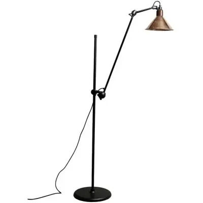 Lampe Gras - 215 Gulvlampa Svart/Raw Koppar/Vit