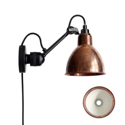 Lampe Gras - 304CA Vägglampa Raw Copper/White