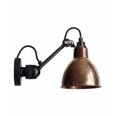 Lampe Gras - 304SW Vägglampa Svart/Raw Koppar/Vit