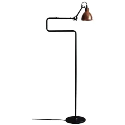 Lampe Gras - 411 Gulvlampa Svart/Raw Koppar/Vit