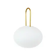 Dyberg Larsen - LED-batterilykta Ellipse, vit/mässing, IP44