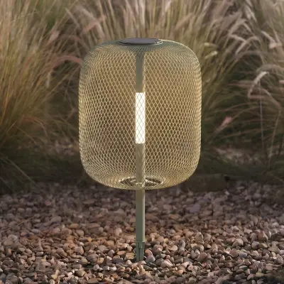 Faylen LED-solcellslampa med jordspett, salviagrön, IP65 – Lucande - Design - Metall - Med en ljuskälla