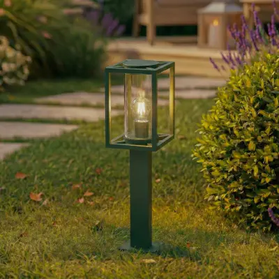 Ferda väglampa, IP44, E27, 60 cm, grön, glas Lucande - Terrass - Modern - Aluminium - Med en ljuskälla