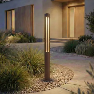 Fjorya LED-väglampa, brun, höjd 60 cm, IP65 Lindby - Terrass - Modern - Aluminium - Med en ljuskälla