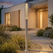Fjorya LED-väglampa, stengrå, höjd 90 cm, IP65 Lindby - Terrass - Modern - Aluminium - Med en ljuskälla