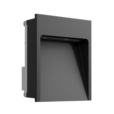 FLOS - My Way Utomhus Inbyggdsvägglampa 110X100 4000K Svart