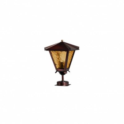 Gustav fotlykta, koppar/gult katedralglas