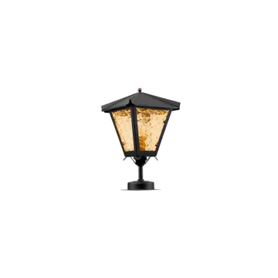 Gustav fotlykta, svart/gult katedralglas