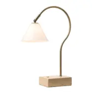 Halo Design Question Bärbar Bordslampa - Antik Mässing Opal Glas