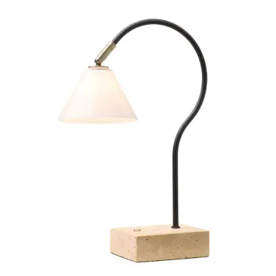 Halo Design Question  Bärbar Bordslampa - Svart Antik Mässing Opal Glas