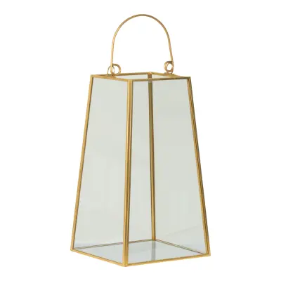 HOUSE NORDIC Kea öppen lykta, m. handtag, rektangulär - glas och kopparstål