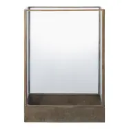 HOUSE NORDIC Manali-lykta - glas och metall med antik mässingsliknande effekt