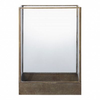 HOUSE NORDIC Manali-lykta - glas och metall med antik mässingsliknande effekt