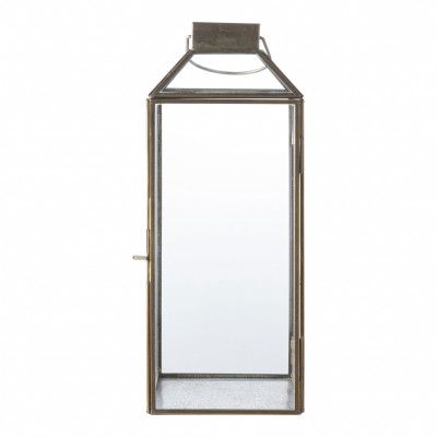 HOUSE NORDIC Mysore lykta, med handtag - glas och metall i antik mässingsliknande design