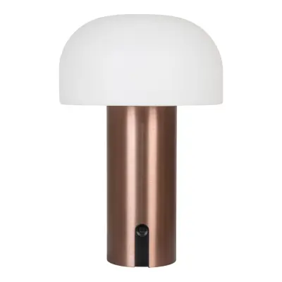 HOUSE NORDIC Soham LED-utomhusbordslampa, uppladdningsbar - vit polyeten och kopparstål