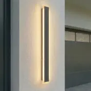 Ilora LED-utomhusvägglampa, CCT, IP65, svart, höjd 100 cm, metall – Lucande - Modern - Rostfritt stål - Med en ljuskälla