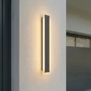 Ilora LED-utomhusvägglampa, CCT, IP65, svart, höjd 60 cm, metall – Lucande - Modern - Rostfritt stål - Med en ljuskälla