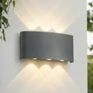 Ithan LED-utomhusvägglampa, antracit, 3 lampor, 17 cm - Lindby - Terrass - Modern - Aluminium - Vinklad