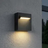 Joril LED-utomhusvägglampa, svart, 9,4 cm, aluminium, IP65 – Lucande - Terrass - Modern - Vinklad