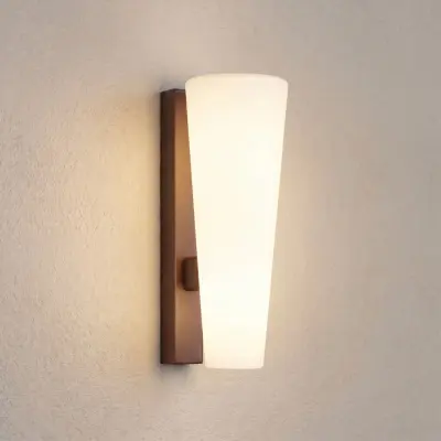Jovra LED-utomhusvägglampa, corten, höjd 32 cm – Lucande - Modern - Glas - Med en ljuskälla