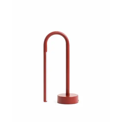 KAVE HOME Bärbar bordslampa Bow, uppladdningsbar - röd aluminium