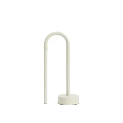 KAVE HOME Bow bärbar bordslampa, uppladdningsbar - grå aluminium