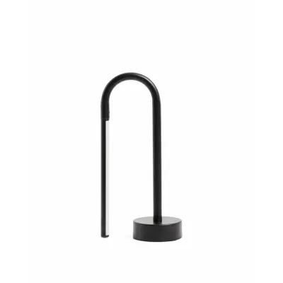 KAVE HOME Bow bärbar bordslampa, uppladdningsbar - svart aluminium