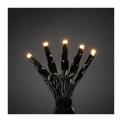 Konstsmide Ljusslinga 80 amber mikro LED svart kabel IP44