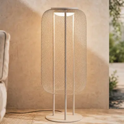 Korvyn LED-golvlampa, stengrå, höjd 80 cm, IP44 – Lucande - Design - Metall - Med en ljuskälla