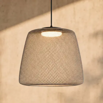 Korvyn LED-hänglampa, stengrå, Ø 50 cm, stegvis dimbar – Lucande - Design - Metall - Med en ljuskälla