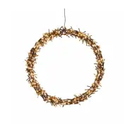 Krans svart metall, amber 50cm