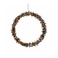 Krans svart metall, frost 50cm