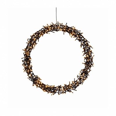 Krans svart metall, frost 50cm