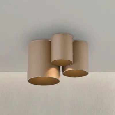 LED-badrumstaklampa för badrum, brons, 18 cm, 3 lampor, IP44 – PURE Point - Modern - Metall - Med flera ljuskällor
