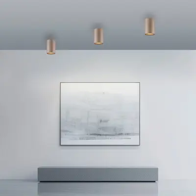 LED-badrumstaklampa för badrum, bronsfärgad, Ø 6 cm, IP44 – PURE Point - Modern - Metall - Med en ljuskälla