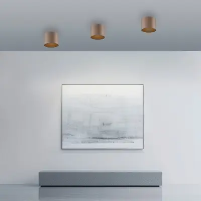 LED-badrumstaklampa för badrum, bronsfärgad, Ø18 cm, IP44 – PURE Point - Modern - Metall - Med en ljuskälla