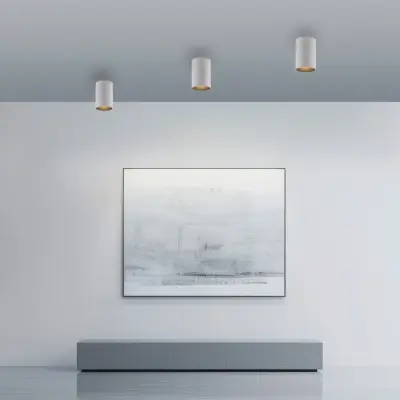LED-badrumstaklampa för badrum, vit, Ø 6 cm, metall, IP44 – PURE Point - Modern - Med en ljuskälla